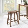 Boraam 24 in. Sonoma Saddle Counter Stool, Chestnut Wire Brush - Set of 2 75324